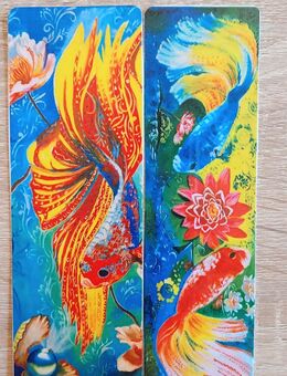 Lesezeichen Fische. Handgemalt, gedruckt und laminiert. - Mönchengladbach