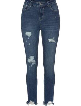Buffalo Destroyed-Jeans mit ausgefranstem Beinabschluss und Stretchanteil, schmale Passform