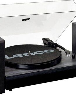 Lenco LS-300BK Plattenspieler mit ext. Lautsprechern Plattenspieler (Riemenantrieb)