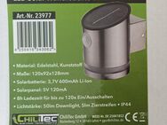 LED Solar Wandleuchte SWL 119 ES PIR Bewegungsmelder, IP44, Edelstahl - Kiel