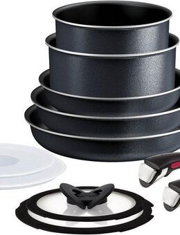 Tefal Topf-Set Ingenio So'Light, Aluminium (Set, 11-tlg), Light Tech Technology, abnehmbarer Griff, platzsparend, made in France
