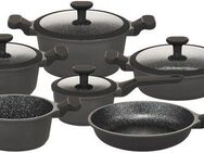 Hanseatic Topf-Set Black Edition, mit langlebiger VITAFLON® GRANIT Antihaft-Versiegelung, Aluminiumguss (Set, 10-tlg), Kochtopf-Set im modernen Design mit formschönen Soft-Touchgriffen