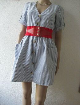 NEU * Maritim * Navy * Marine * Sailor * Look * Streifen * Hemdblusen * Mini- Kleid ohne Kragen "ZARA trf Collection" Gr. 36/ S * blau * weiß * - Riedlingen