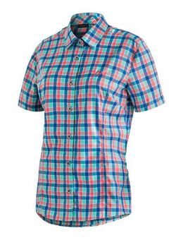 Maier Sports Funktionsbluse Philina Karierte Kurzarm-Bluse für Wandern, Reisen und Freizeit