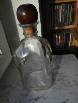 Glas Karaffe 0,7 l Holz-Kork-Stöpsel Flasche Vintage Deko 5,- - Flensburg