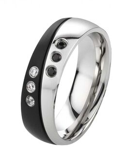 Damenring aus Edelstahl DE023 mit Zirkonia - Aholming