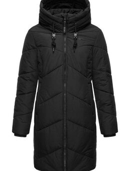 Ragwear Steppmantel Novista Stylischer Wintermantel mit zick zack Muster und großer Kapuze