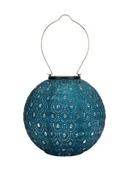 Pauleen LED Solarleuchte Sunshine Charm Lampion Solar blau Tyvek Vlies, LED fest integriert, Laterne