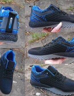 Gr. 44, Fashion Low Sneakers ( Mesh ) in schwarz-blau ( unisex ) - Bruchköbel