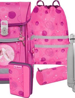 McNeill Schulranzen Tenero, Pinky (Set, 5-tlg), inkl. Federmäppchen, Turnbeutel, Schlamperrolle & Motivmagnet