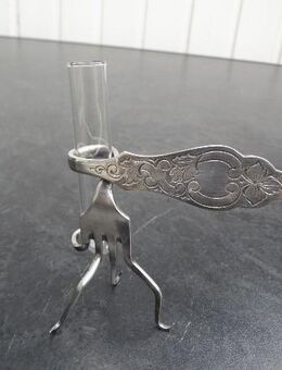 Reagenzglas/Vase im Ständer aus Gabel mit Ostfriesenmuster versilbert Handarbeit 9,- - Flensburg