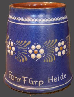 Bierkrug Keramik , 0,5Liter , Fahr F Grp Heide , handgemalt , Höhe 12,5cm , K2 - Görlitz