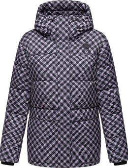 Ragwear Steppjacke Wikesh Print Wasserdichte Damen Winterjacke mit Hahnentritt-Muster