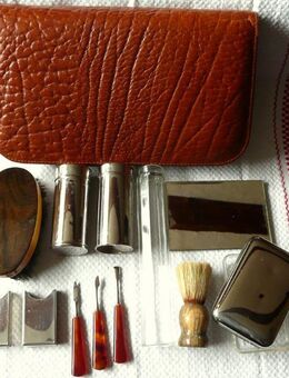 Reiseetui für Herren, Leder, original aus den 50er Jahren - Niederfischbach