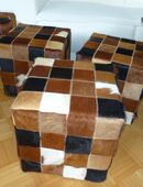 NEU Leder Sitz-HOCKER Kuh-Fell IKEA Jularp Sitz-Bank Stuhl Würfel Unikate Fell-HOCKER Kuhfell Patchwork Sofa in 31275