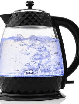eta Wasserkocher Crystal ETA315490000, 1,7 l, 2200 W, in einem edlen Schwarz, aus Glas und mit Beleuchtung