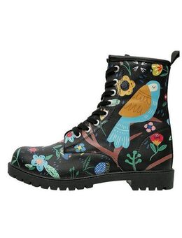 DOGO Black Longe Boots Schnürstiefel Go Back To Being Yourself Damen Schnürboots Vegan