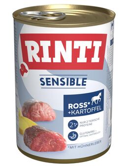 Sparpaket RINTI Sensible 24 x 400g - Ross, Hühnerleber & Kartoffel