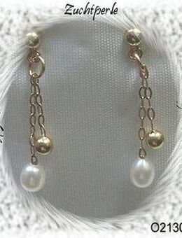 Ohrringe, 375 Gold mitPerlen und Goldkugeln - Stemmen