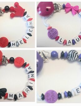 Schnullerkette mit Name 🍼I❤️Mam🍼I❤️Dad🍼Mädchen 🍼 Junge - Stadtlohn