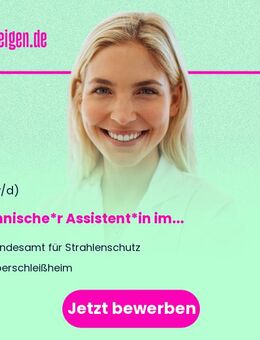 Technische*r Assistent*in (CTA, PhyTA) (m/w/d) im Fachgebiet „Emissionen/Immissionen: Luft“ - Oberschleißheim