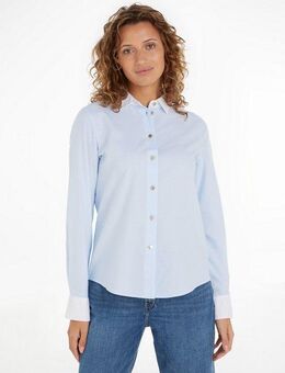 Tommy Hilfiger Hemdbluse GOLD BUTTON REGULAR LS SHIRT mit goldfarbenen Knopf