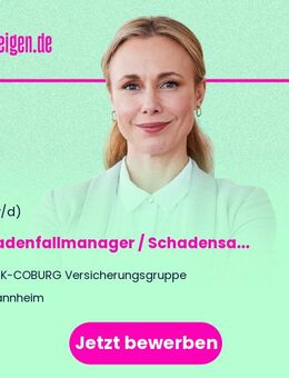 Schadenfallmanager / Schadensachbearbeiter Kfz- und Sachversicherung in Mannheim (w/m/d) - Mannheim
