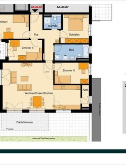 "Friedrichspark": Penthaus-Charakter, große Dachterrasse, Balkon, zwei vollwertige Bäder, KfW 55! - Villingen-Schwenningen