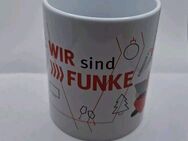 Weihnachtstasse Medienkonzern Funke "Wir Sind Funke" (Neu) 10cm hoch 8cm breit - Essen