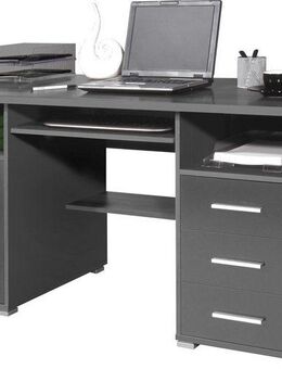 GERMANIA Computertisch 0484 (Made in Germany), Schreibtisch mit Tastaturauszug & abschließbarem Schubkasten, B.145 cm