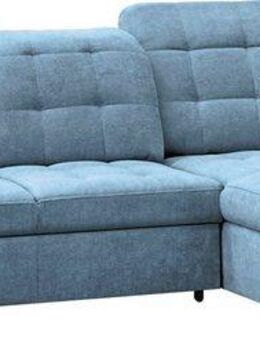 WERK2 Ecksofa Carmen, mit Bettfunktion & Bettkasten, optional Sitztiefenverstellung, mit Sitztiefenverstellung, Struktur weich, hellblau