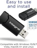 USB 3.1 Typ A, Speicherkartenleser integral MicroSD Laufwerk, Samsung EVOPlus MicroSDXC 128GB, mit einer Datenübertragung von bis zu 130MB/s, inklusive SD-Adapter in 90763