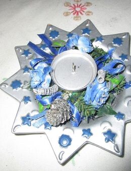 Sternen Lichthalterin silber-Blauu - Ratzeburg