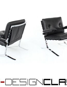 wie neu! Oliver Mourgue für Airborne Joker Mid Century Lounge Chair, Leder Sessel, Vintage, Chrom, Designklassiker - Hamminkeln Zentrum