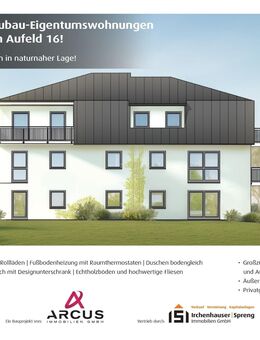 Geisenfeld! 3,5-ZKB Obergeschoss-Wohnung mit 2 Balkonen, Aufzug, Fußbodenheizung, elektrischen Rollläden, Videosprechanlage und TG-Stellplatz! - Geisenfeld