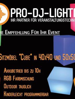 LED Sitzmöbel “Cube” in 40x40 und 50x50cm - Wismar
