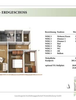3 Zimmer EG Neubau-Eigentumswohnung 1.03 - Lauenburg (Elbe)