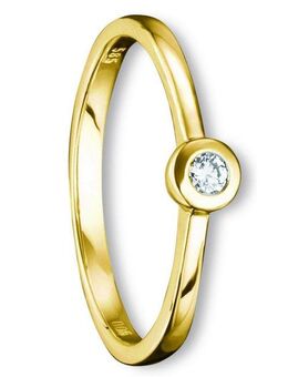 ONE ELEMENT Diamantring 0.07 ct Diamant Brillant Ring aus 585 Gelbgold, Damen Gold Schmuck
