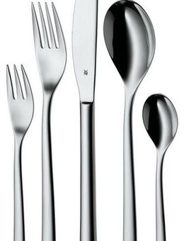 WMF Besteck-Set Palermo (30-tlg), 6 Personen, Cromargan® Edelstahl Rostfrei 18/10, Monobloc-Messer, ergonomisch, geschmiedete Messer, Wellenschliff