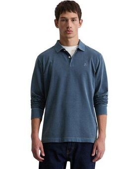 Marc O'Polo Langarm-Poloshirt im Washed-Look