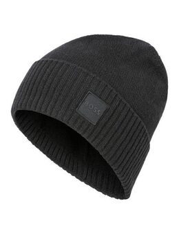 BOSS ORANGE Beanie Akaio_R_Hat Ton in Ton Logo-Badge