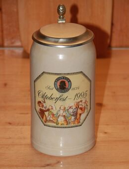 Paulaner München Oktoberfest 1994 Bierkrug mit Deckel 1 L Keramik Steingut Steinzeug - Borken