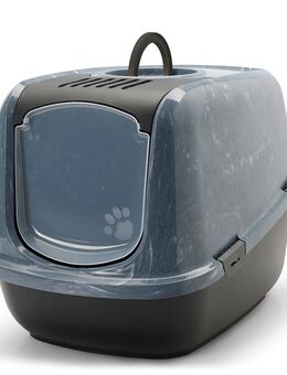 Savic Katzentoilette Nestor Jumbo Marble - marmor anthrazit-weiß / schwarz