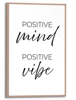 Reinders! Poster Positive Vibes, Home Office - Schwarz-Weiß - MDF - Sprüche - 20x30 cm