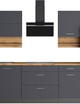 KOCHSTATION Küchenzeile KS-Milan, 300 cm breit, robuste Metallauszüge, viel Stauraum