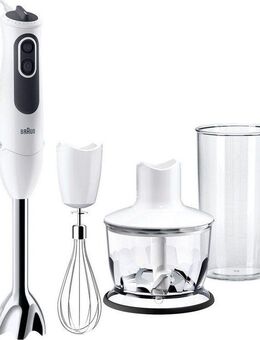 Braun Stabmixer MQ 3135 WH Sauce MultiQuick 3, 750 W, mit Schneebesen, 500 ml Zerkleinerer und 600 ml Mixbecher
