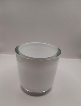 Teelichthalter Glas Höhe ca. 8cm weiß Windlicht - Essen