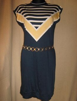 NEU * Original VINTAGE * Marine * Navy * Sailor * Maritim- LOOK * T- Shirt * Etui- Kleid "Lucia" Gr. 38- 40/ S- M * dunkel- blau * gelb * natur- weiß - Riedlingen