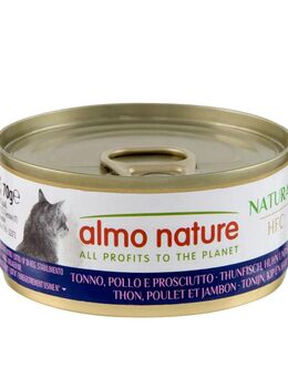 5 + 1 gratis! 6 x 70 g Almo Nature HFC - Natural Thunfisch, Huhn und Schinken