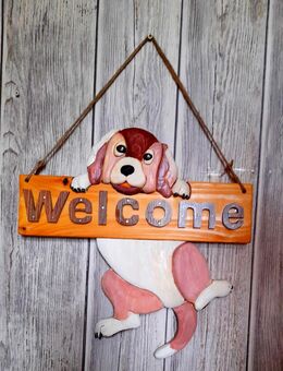 Holzschild Türdekoration Welcome Willkommen Das perfekte Geschenk für jeden Anlass - Delmenhorst